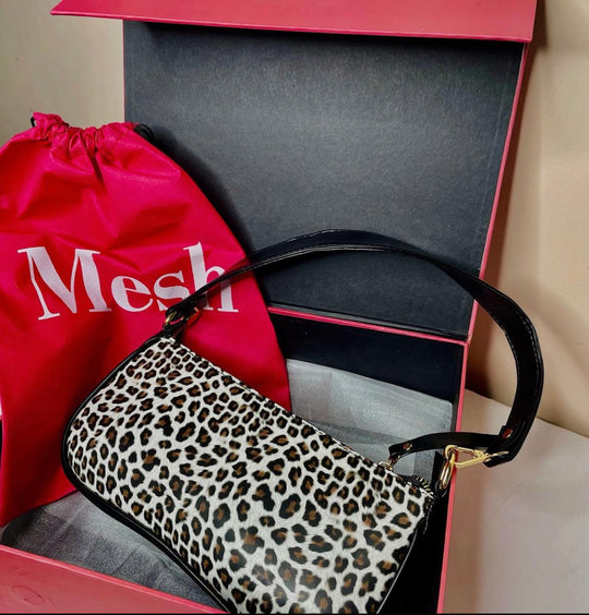 Leopard print baguette